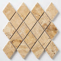 Philadelphia Travertine 1x2 Tumbled Travertine Diamond / Rhomboid Mosaic close-up