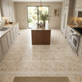 Philadelphia Travertine 12x12 Filled & Honed Travertine Tile — Kitchen floor