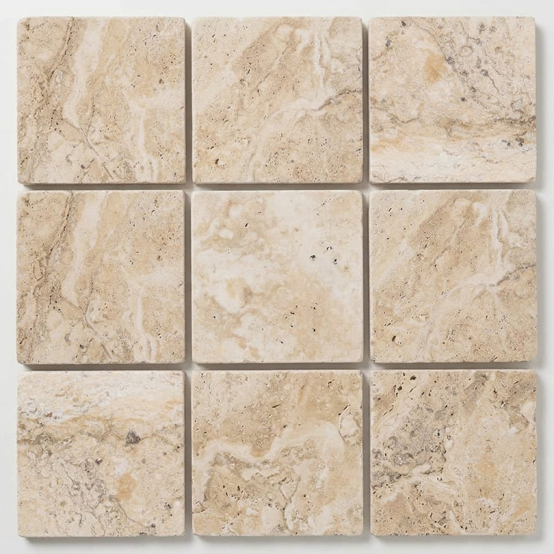 Philadelphia Travertine 12x12 Tumbled Travertine Tile close-up