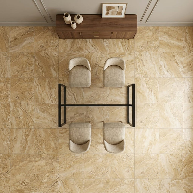 Philadelphia Travertine 24x24 Filled & Honed Travertine Tile — Dining Room floor