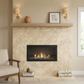 Philadelphia Travertine 24x24 Filled & Honed Travertine Tile — Living Room fireplace surround