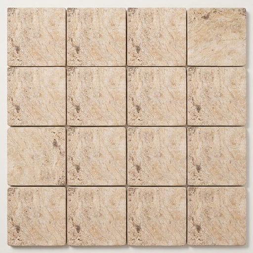 Philadelphia Travertine 6x6 Tumbled Travertine Tile close-up