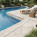 Philadelphia Travertine Coping 12x24 Tumbled 2 inch pool coping — Swimming Pool pool edge drop-face coping