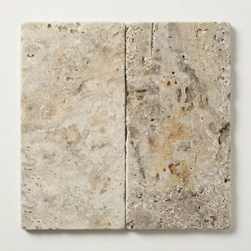 Philadelphia Tumbled Travertine Paver in 12x24 in close-up