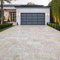 Philadelphia Travertine Paver 12x24 Tumbled 1.25 inch — Front Yard driveway