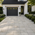 Philadelphia Travertine Paver - Tumbled Brown, 16x16 — Front Yard driveway