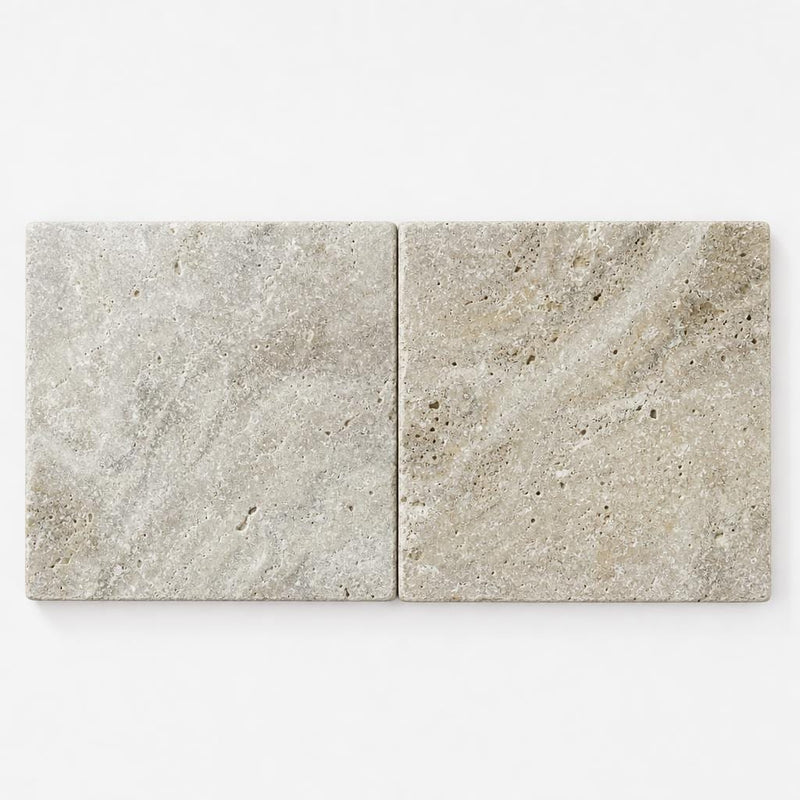 Philadelphia Travertine Paver 24x24 Tumbled 1.25 inch close-up