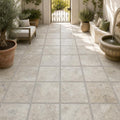 Philadelphia Travertine Paver 24x24 Tumbled 1.25 inch — Courtyard paving