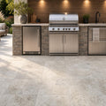 Philadelphia Travertine Paver 24x24 Tumbled 1.25 inch — Outdoor Kitchen floor
