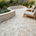 Philadelphia Travertine Paver 6x6 Tumbled 1.25 inch — Backyard patio