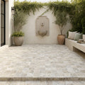 Philadelphia Travertine Paver 6x6 Tumbled 1.25 inch — Courtyard paving