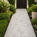 Philadelphia Travertine Paver 6x6 Tumbled 1.25 inch — Garden path