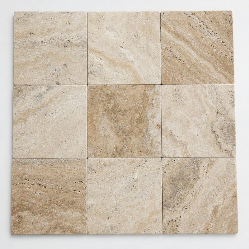 Philadelphia Travertine Tile 12x12 Tumbled close-up