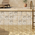 Philadelphia Travertine Tile 4x4 Tumbled — Swimming Pool waterline