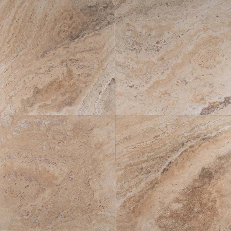 Philadelphia Versailles Pattern Honed-Unfilled-Chipped-Brushed Travertine Tile