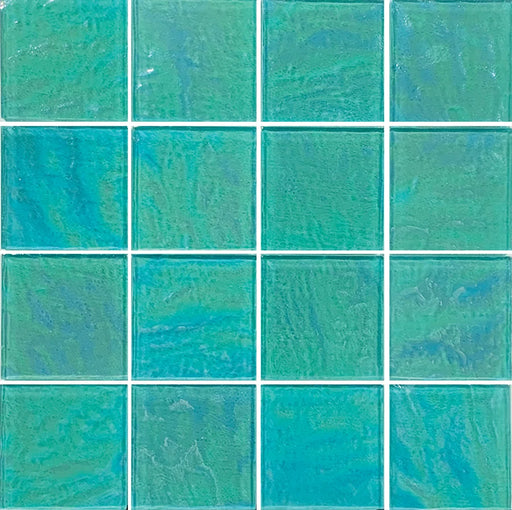 Piazza Green 33 3x3 Glass Mosaic Tile