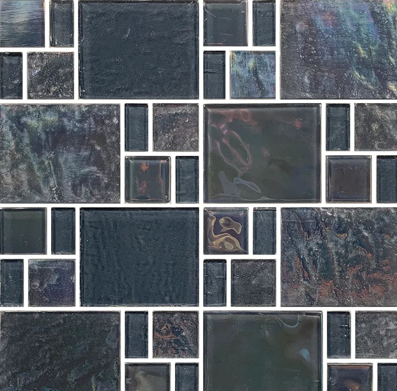 Piazza Grey Random Glass Mosaic Tile