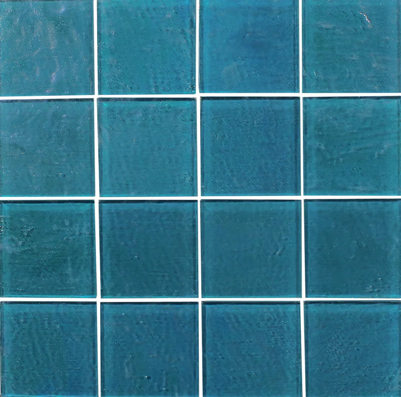 Piazza Turquoise 3x3 Glass Mosaic Tile