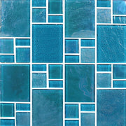 Piazza Turquoise Random Glass Mosaic Tile