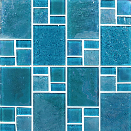Piazza Turquoise Random Glass Mosaic Tile