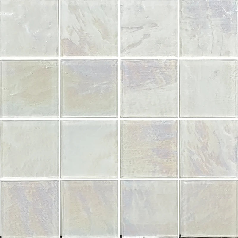 Piazza White 3x3 Glass Mosaic Tile