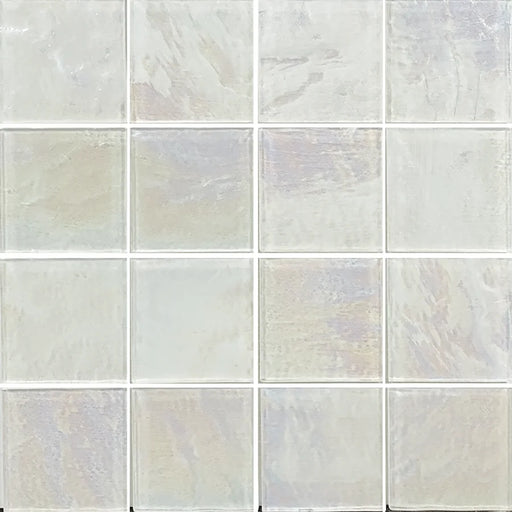 Piazza White 3x3 Glass Mosaic Tile
