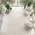 Piedra Caliza Limestone Tile 18x18 Leathered — Sunroom floor