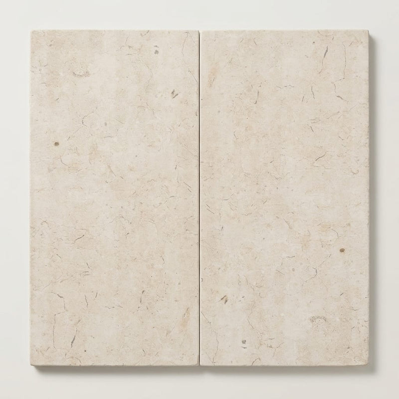 Piedra Crema Limestone Tile 12x24 Leathered close-up
