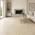 Piedra Sole Limestone Tile 12x24 Leathered — Living Room floor