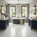 Pietra Divina Marble Tile Calacatta Dolomiti Honed 12x24 — Bathroom floor