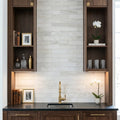 Pietra Divina Marble Tile Calacatta Dolomiti Honed 4x12 — Wet Bar backsplash