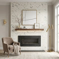 Pietra Divina Chevron Marble Mosaic in Namaste - 1.5x5 Size 2x6 — Living Room accent wall