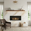 Pietra Divina Namaste Marble Tile Honed - 12x24 in — Living Room fireplace surround