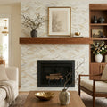 Pietra Divina Marble Tile - Namaste, Honed, 4x12, 3/8 inch — Living Room fireplace surround