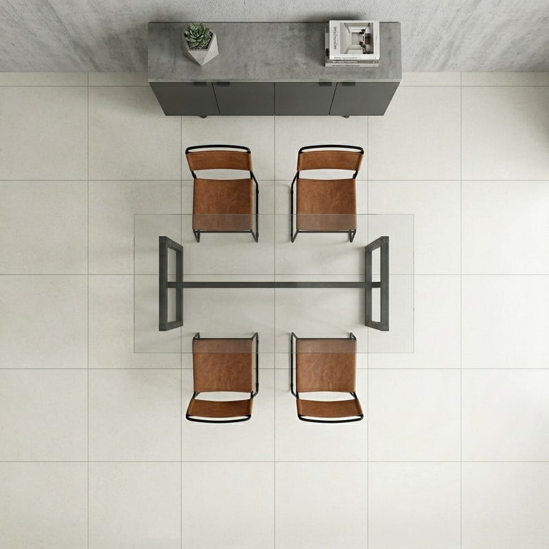 Pietra Italia White Matte 24x24 Porcelain Tile — Dining Room floor