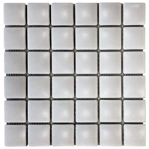 Pillow Light Grey 1.75x1.75 Pillowed Matte Porcelain Mosaic