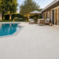 Platinum Ice 12x24 Brushed Limestone Paver — Backyard pool deck