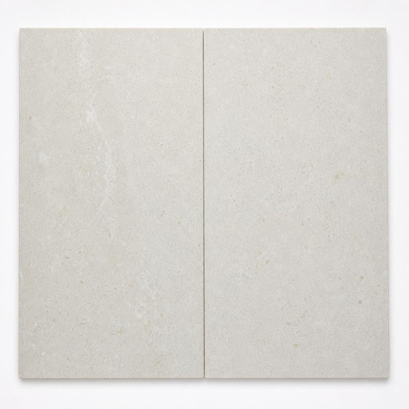 Platinum Ice 12x24 Brushed Limestone Paver close-up