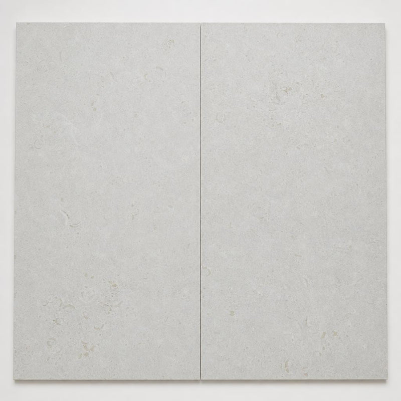 Platinum Ice 12x24 Brushed Limestone Tile close-up