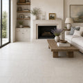 Platinum Ice 12x24 Brushed Limestone Tile — Living Room floor