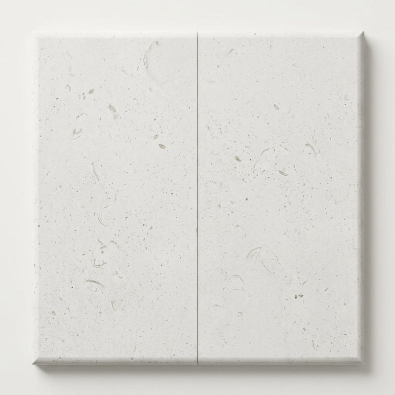 Platinum Ice 12x24 Tumbled Limestone Single Bullnose Pool Coping close-up