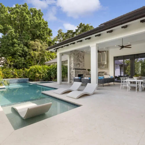 Platinum Ice 12x24 Tumbled Limestone Single Bullnose Pool Coping