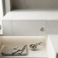 Platinum Ice 12x24x2 Brushed Limestone Single Bullnose Pool Coping — Spa spa overhang edge
