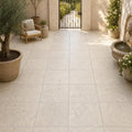 Platinum Ice 24x24 Tumbled Limestone Paver — Courtyard paving