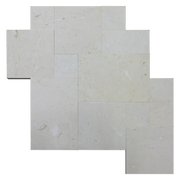 Platinum Ice Versailles Pattern Brushed Limestone Tile