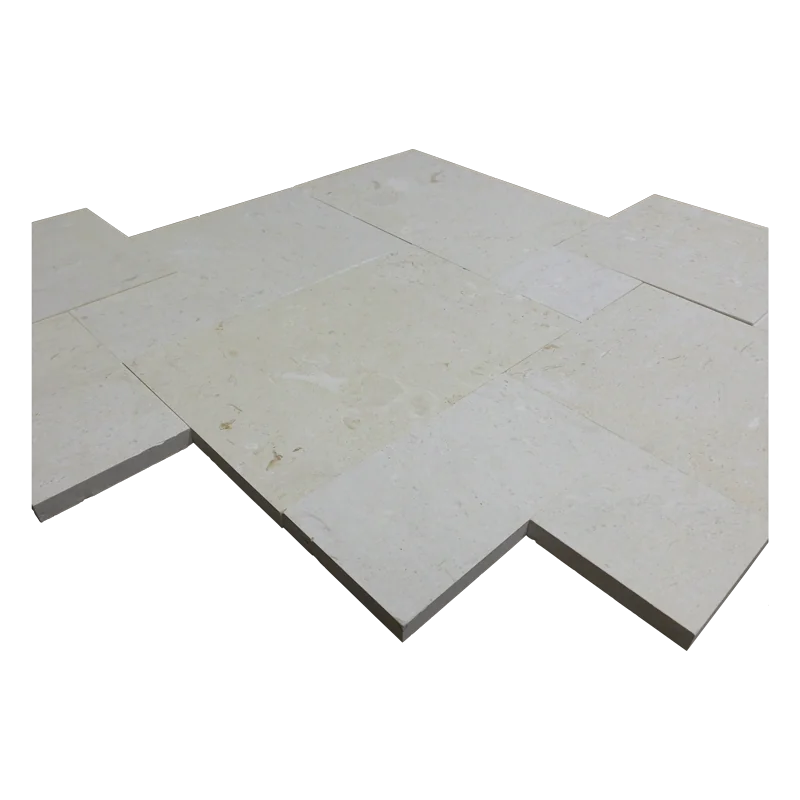 Platinum Ice Versailles Pattern Brushed Limestone Tile