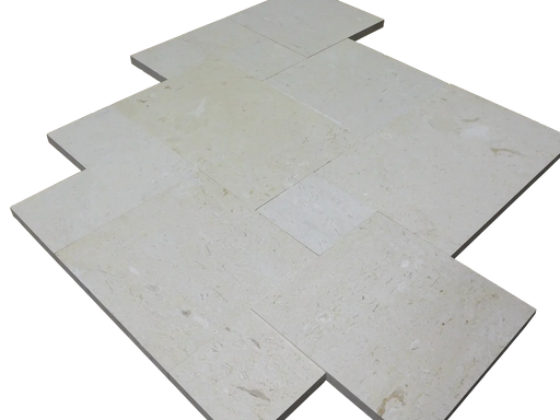 Platinum Ice Versailles Pattern Brushed Limestone Paver