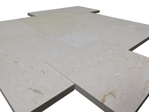 Platinum Ice Versailles Pattern Brushed Limestone Tile