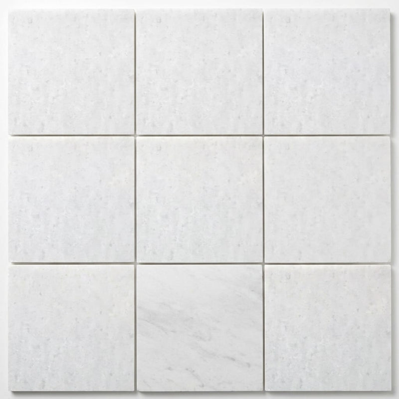Polar White Marble Tile 12x12 Honed close-up