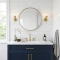 Polar White Marble Tile 12x24 Polished — Bathroom vanity wall